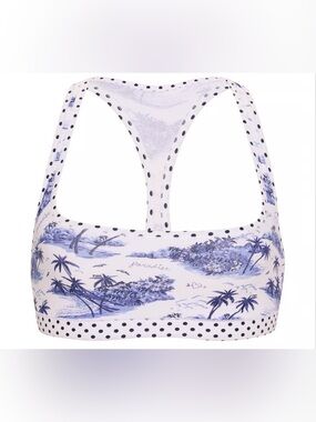 Bralette PINK Victoria's Secret Tropical Print Racerback - Blue/White